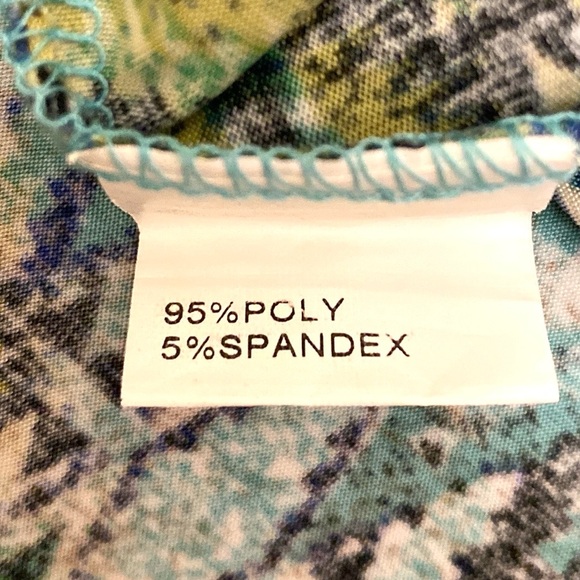 Creation Blue Turquoise Green Aztec Tribal Print Sleeveless Swing Midi Dress S - Picture 11 of 12